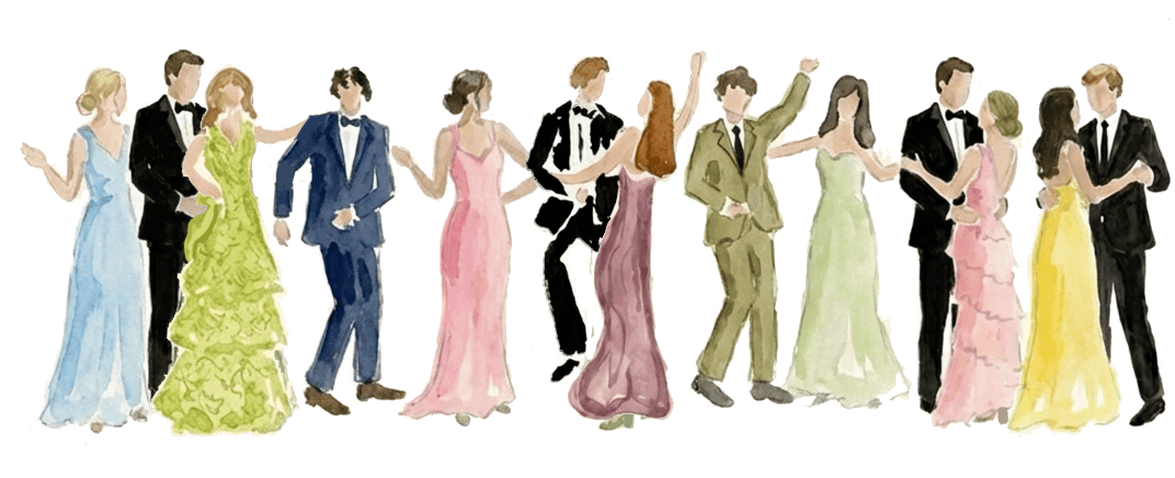 Illustration d'invités de mariage élégants